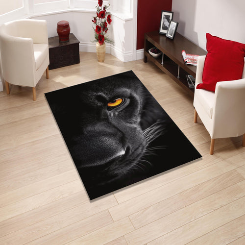 Black panther Rug Black Rug Art Rug Abstract rug Non-Slip