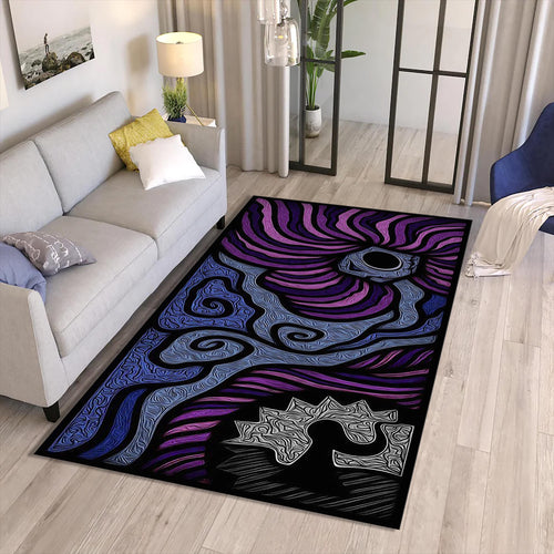 Multicolored Art Rug, Gothic Bohemian Home Decor