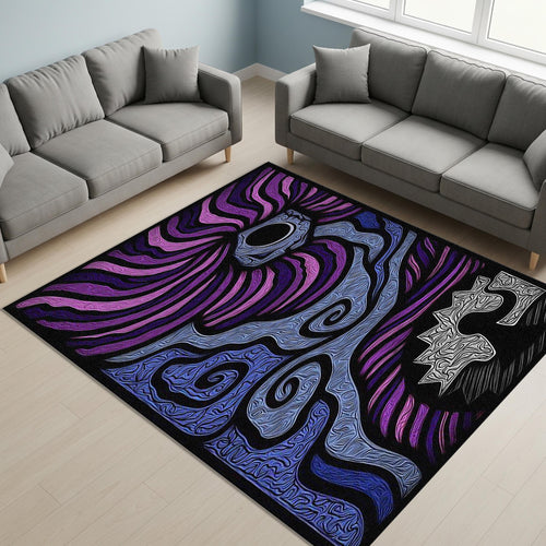 Multicolored Art Rug, Gothic Bohemian Home Decor