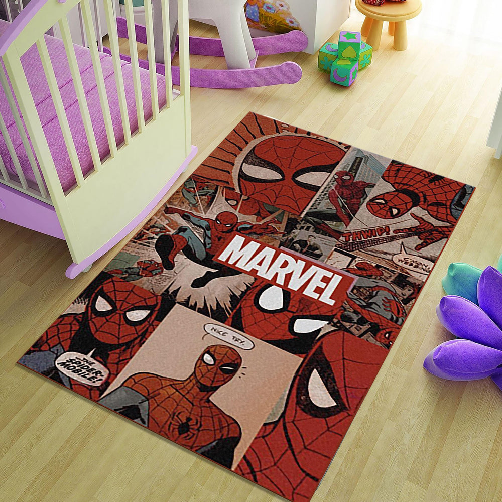 Personalized Spiderman Rug, Kids Room Decor