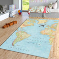 World Map Kids Rug, Organic Cotton Play Mat, Nursery Decor