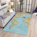 World Map Kids Rug, Organic Cotton Play Mat, Nursery Decor