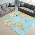 World Map Kids Rug, Organic Cotton Play Mat, Nursery Decor