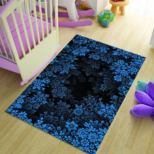 Blue Rug, Floral Cottagecore Flowers,Floral Front Door Decor