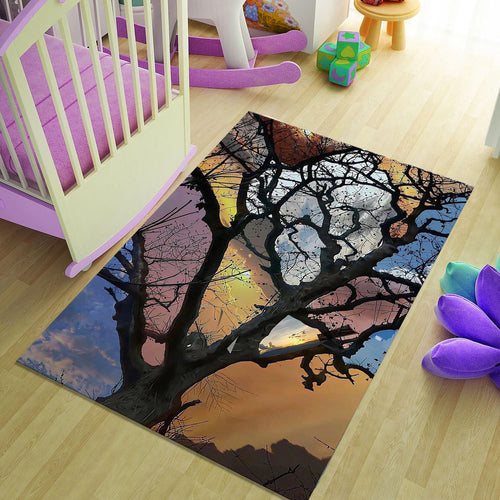 Tree Rug, Multicolored Rug, Fabulous Art Rug, Bohemian rug
