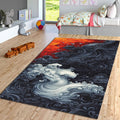 Abstract Art Rug, Gothic Bohemian Home Decor