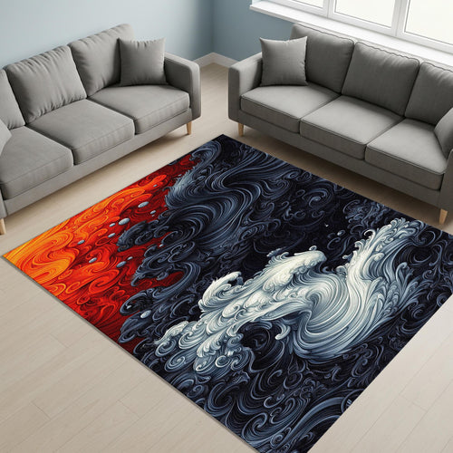 Abstract Art Rug, Gothic Bohemian Home Decor