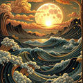 Celestial Wave Art Rug, Bohemian Home Decor