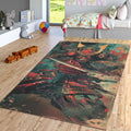 Samurai Rug, Sword Rug, Movie Rug, Boho Chic Elegance, Washable