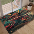 Samurai Rug, Sword Rug, Movie Rug, Boho Chic Elegance, Washable