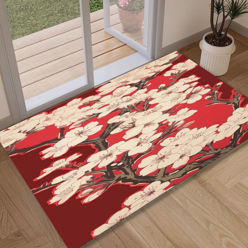 Sakura Rug, Floral Cottagecore Flowers, Floral Front Door Decor