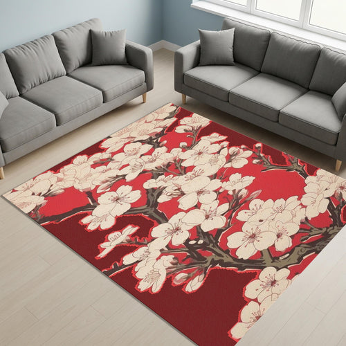 Sakura Rug, Floral Cottagecore Flowers, Floral Front Door Decor