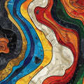 Abstract Rug, Art Rug, Multicolored Rug, Geometric Shaped