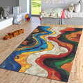 Abstract Rug, Art Rug, Multicolored Rug, Geometric Shaped