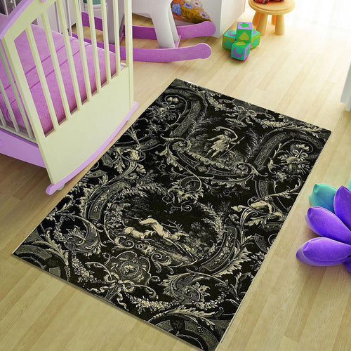Gothic Rug, Dark Rug, Floral Cottagecore Flowers, Floral Doormat