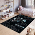 Fighter Jets Rugs, F15 Aircraft Rug, Loft Rug, Military Aviation