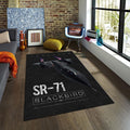 Fighter Jets Rugs, sr71 blackbird Aircraft Rug, Military Aviation