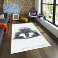 Ferrari F1 Rug Drawing rug Formula 1 Racing Carpet for Garage &