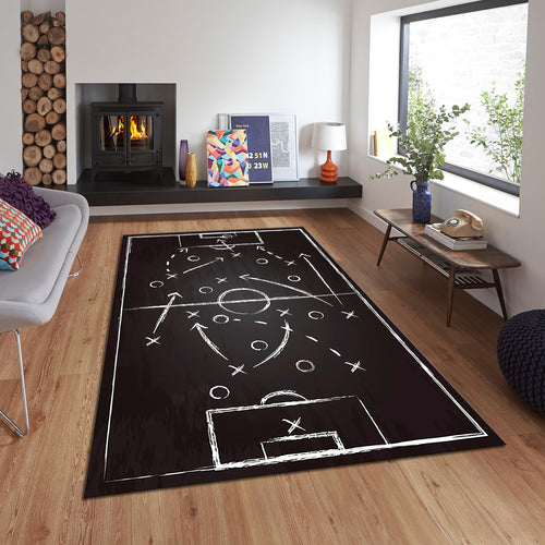 Football Rug, Tactics Rug, Football Pitch Rug, Soccer Field Rug