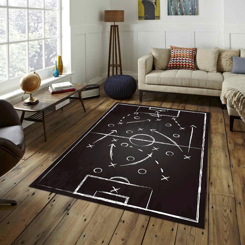 Football Rug, Tactics Rug, Football Pitch Rug, Soccer Field Rug