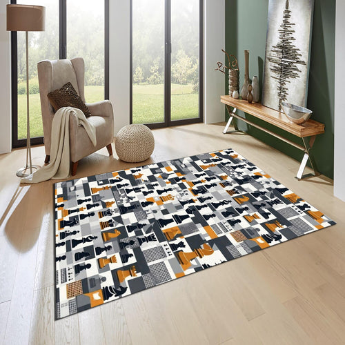 Chess Rug, Queens Gambit Rug, Modern Rug, Area Rug, 6x8 Rug