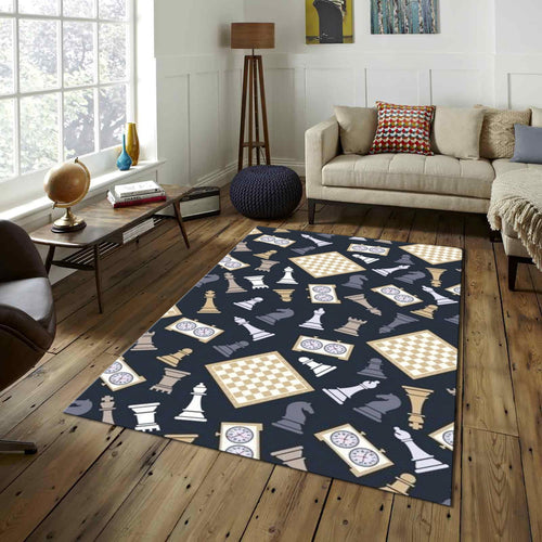 Chess Rug, Queens Gambit Rug, Modern Rug, Area Rug, 6x8 Rug