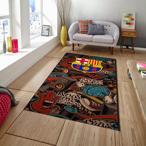 FC Barcelona Rug Barcelona Rug Barça Carpet for Fans & Kids Room