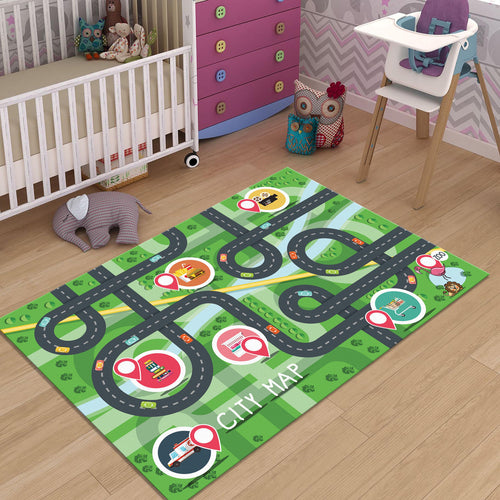 City Road Ultra Soft Kids Play Rug, Rug For Kids Room, Playground
