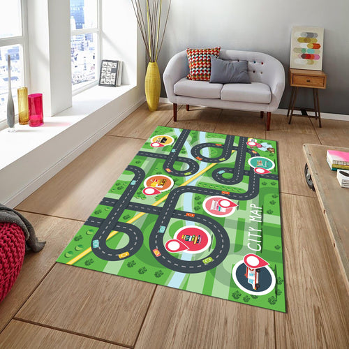 City Road Ultra Soft Kids Play Rug, Rug For Kids Room, Playground