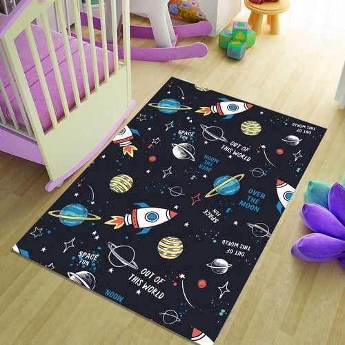 Astronaut Rug: Kids Galaxy Play Mat