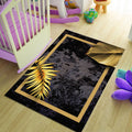 Black Floral Area Rug, Modern Living Room Decor,Bathroom Decor