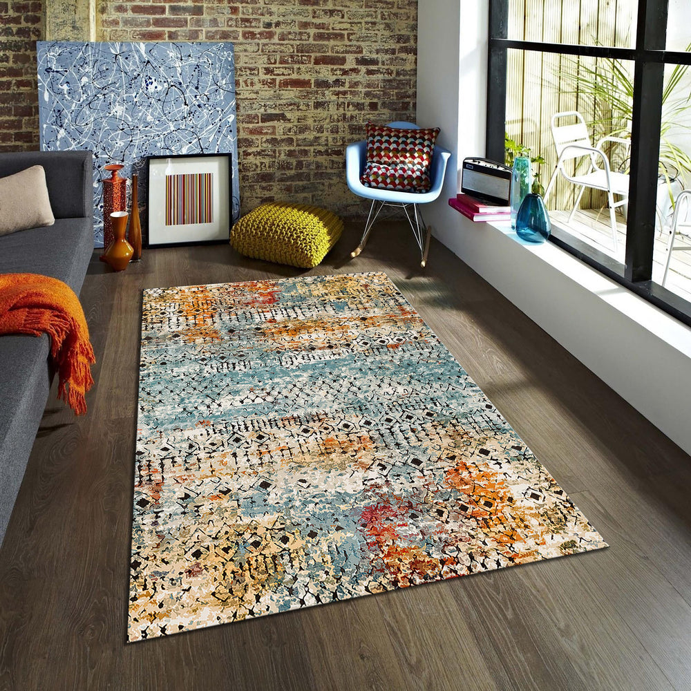 Colorful Rug, Abstract Rug, Area Rug, Modern Living Room Decor