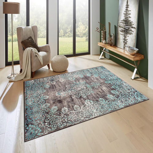 Blue Decor Rug, Abstract Rug, Area Rug, Modern Living Room Decor