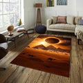 Solar eclipse Rug Camels rug Nonslip Rug Modern Rug 8x10 Rug Area
