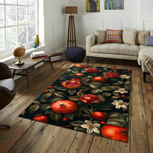 Gothic Forestcore Vintage Pomegranate Rug Botanical Goblincore