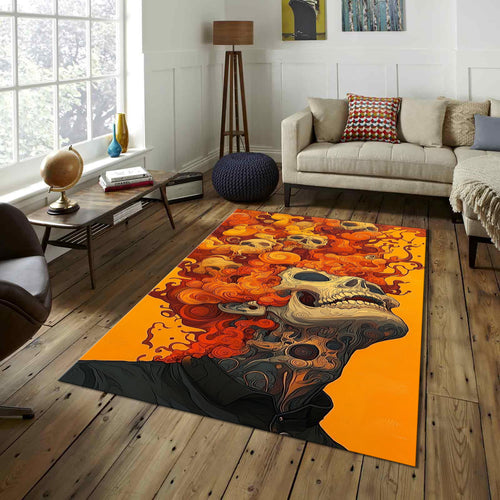 Skull Rug Art Rug Gothic rug Nonslip Rug Modern Rug 8x10 Rug Area