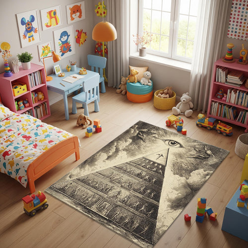 Pyramids Rug Illuminati Rug Nonslip Rug Modern Rug 8x10 Rug Area