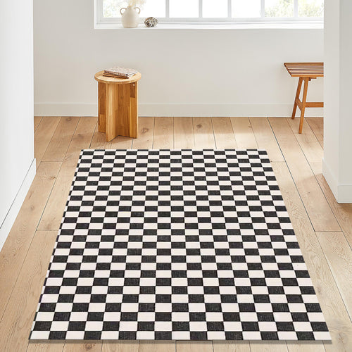 Black and White Checkered Rug, Berber Rug
