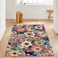 Floral Rug Flower Rug Abstract rug Non-Slip Washable Art Rug