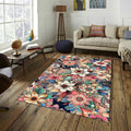 Floral Rug Flower Rug Abstract rug Non-Slip Washable Art Rug