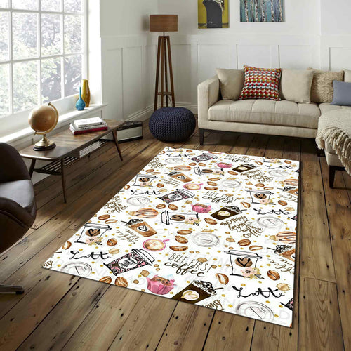 Coffee Shop Rug, Coffee Pattern Rug