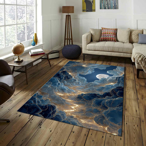 Moon Rug Cloud Rug Xmas Gift Modern Abstract rug Non-Slip