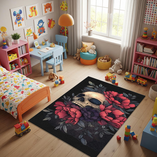 Skull Rug Art Rug Gothic rug Nonslip Rug Modern Rug 8x10 Rug Area