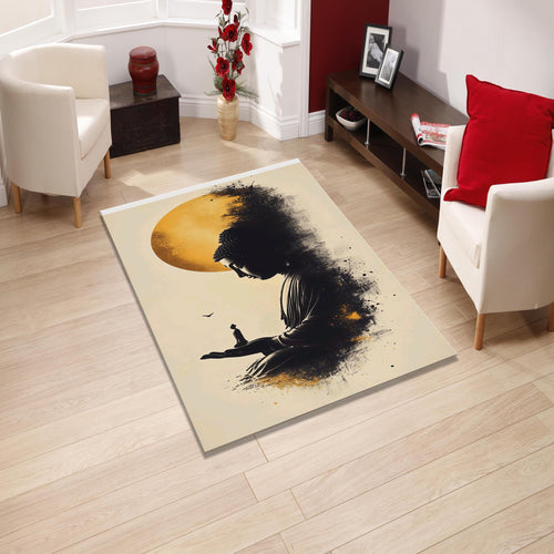 Buddha Rug Meditation Rug Ethereal Rug Non-Slip Washable Rug