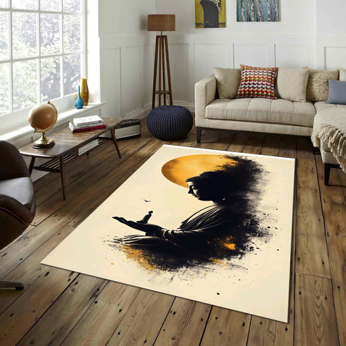 Buddha Rug Meditation Rug Ethereal Rug Non-Slip Washable Rug