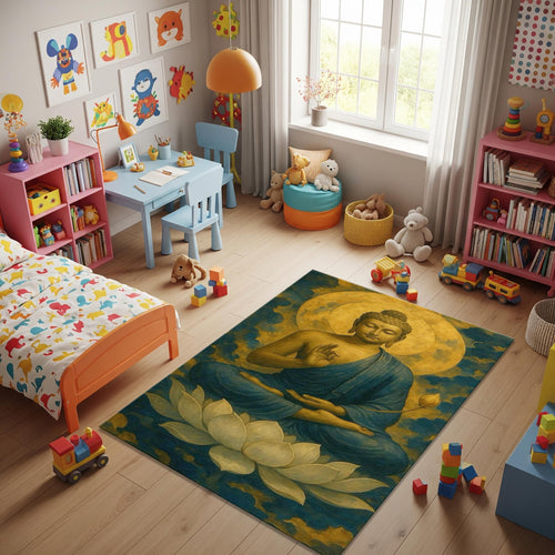 Buddha Rug Meditation Rug Ethereal Rug Non-Slip Washable Rug