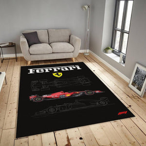 Ferrari F1 Rug, Ferrari F1 Car Rug: Personalized Garage Decor