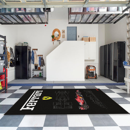 Ferrari F1 Rug, Ferrari F1 Car Rug: Personalized Garage Decor