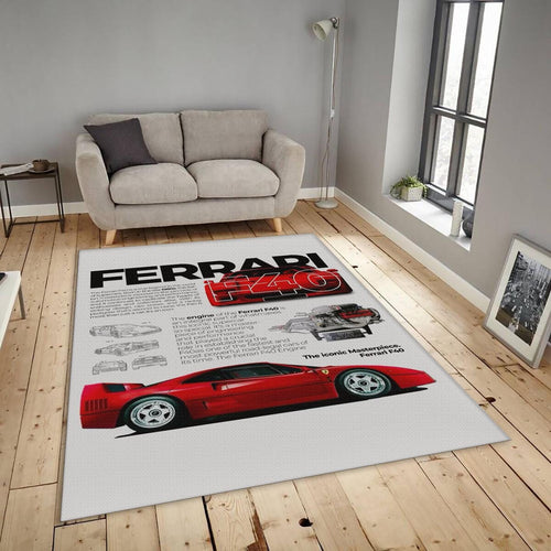 Ferrari F1 Rug, Ferrari F40 Rug: Car Enthusiast Gift