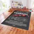 Ferrari F1 Rug, Ferrari F1 Racing Carpet - Car Enthusiast Gift